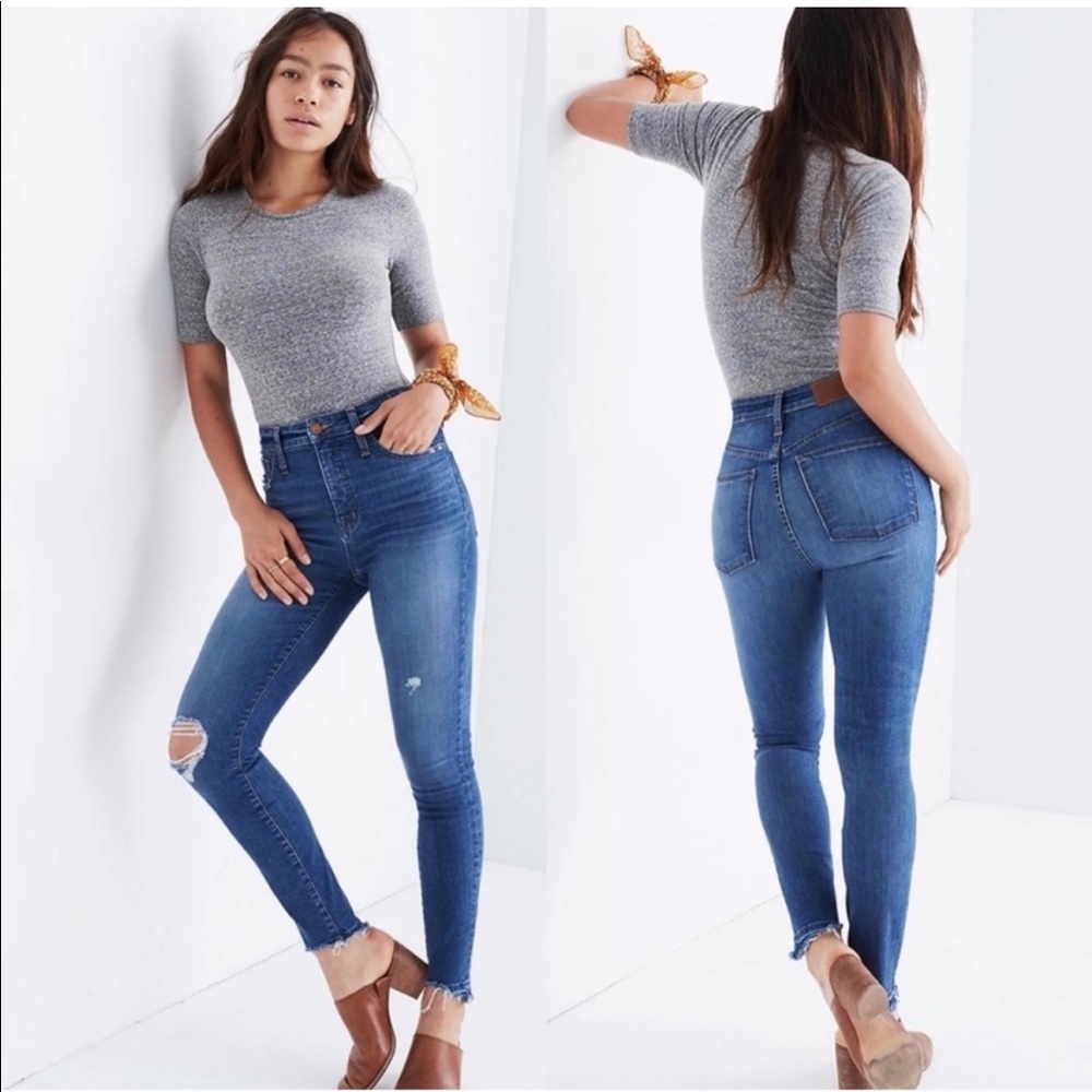 Madewell 10” Curvy High Rise Step Hem Skinny Jeans